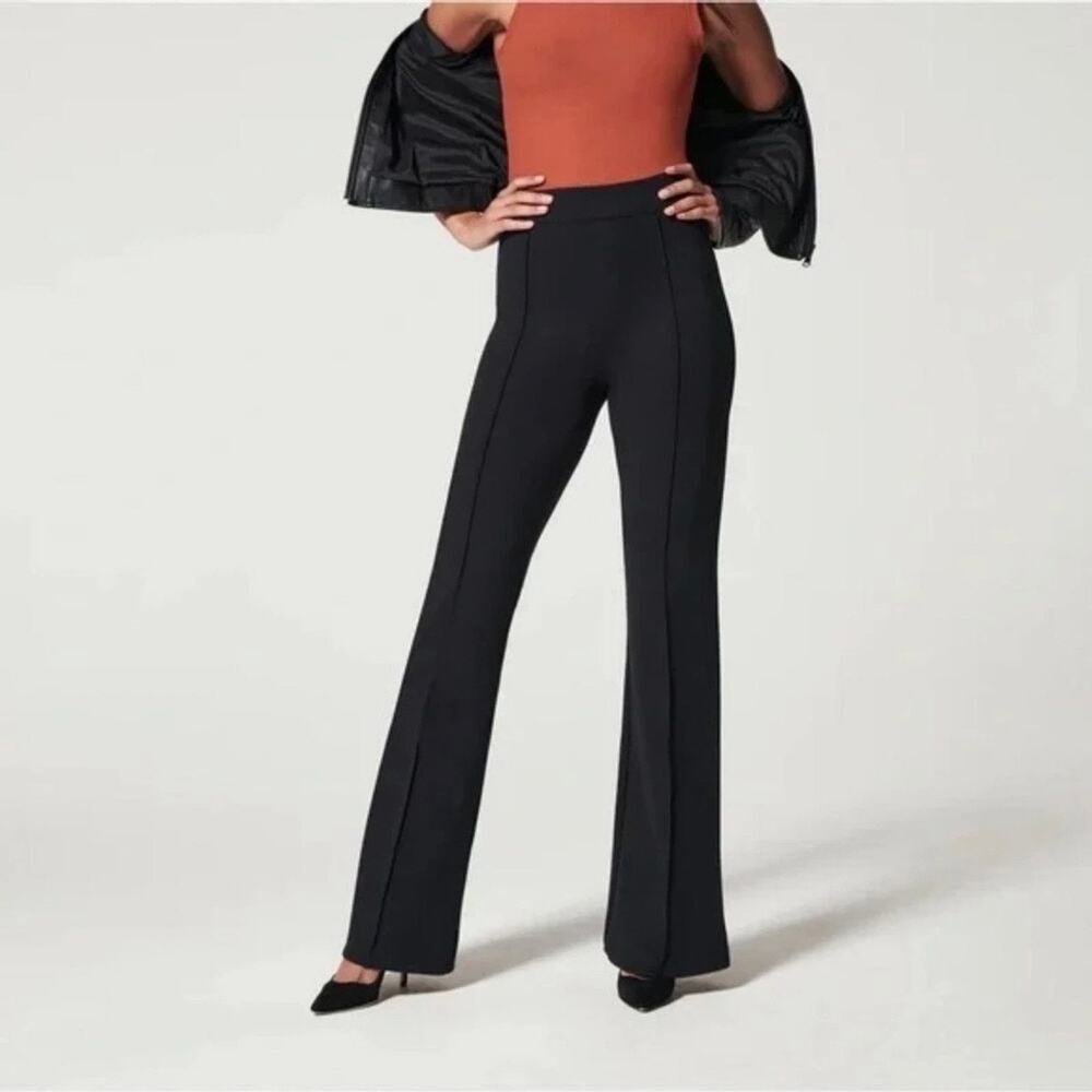 SPANX Perfect Fit Ponte Flare Pant Classic Black Hi Rise Womens Size M Regular